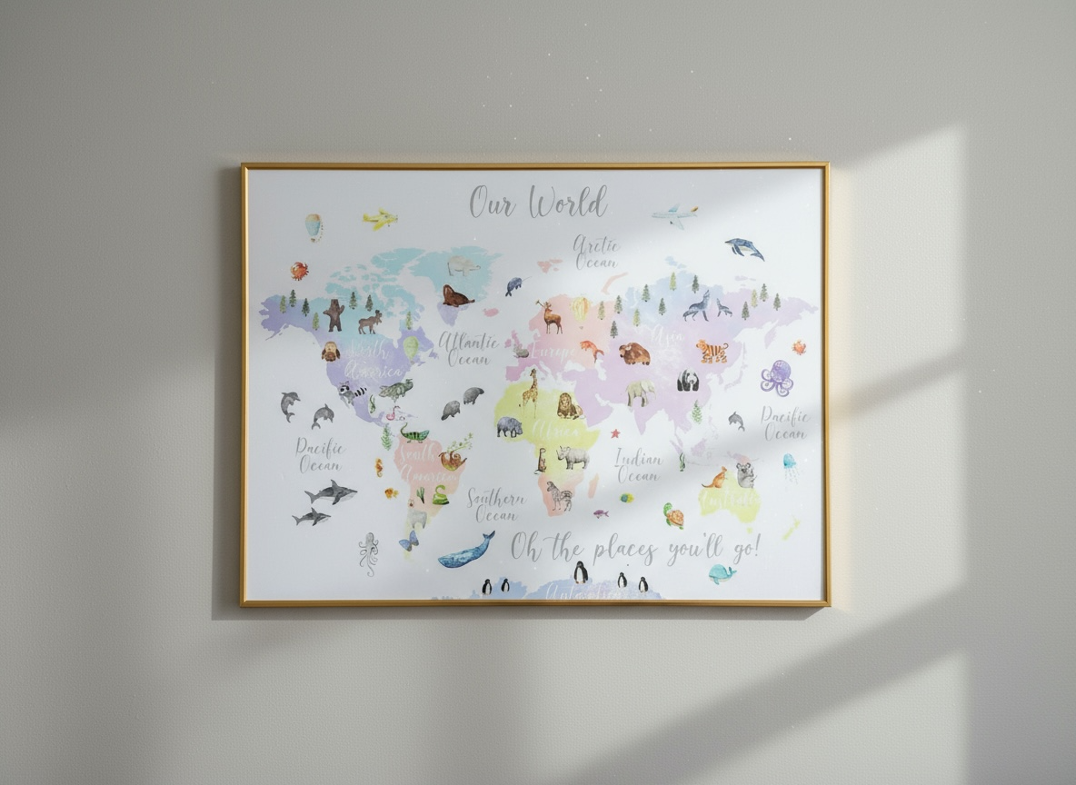 Explorer Map Framed Wall Print