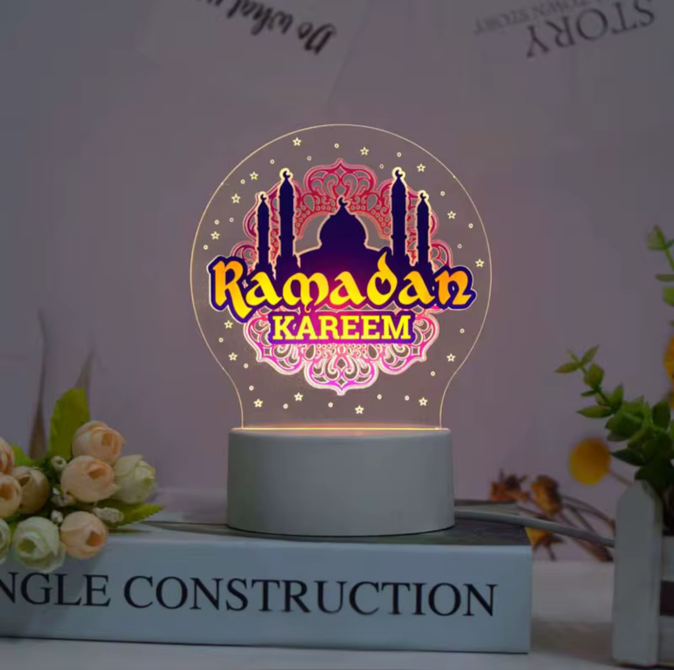 Eid Mubarak Arabic Calligraphy LED Lamp